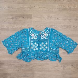 Wonderly Women Boho Floral Crop Top XL